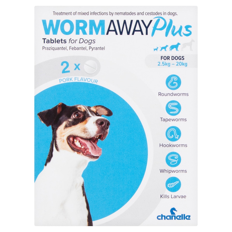 Wormaway Plus Tablets For Dogs 2.5Kg-20Kg 2 Pack