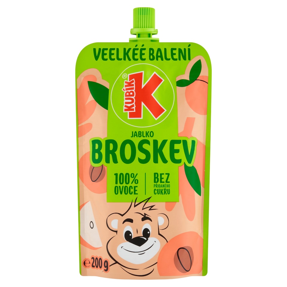 image 1 of Kubík 100% Thick Apple and Peach Puree 200 g