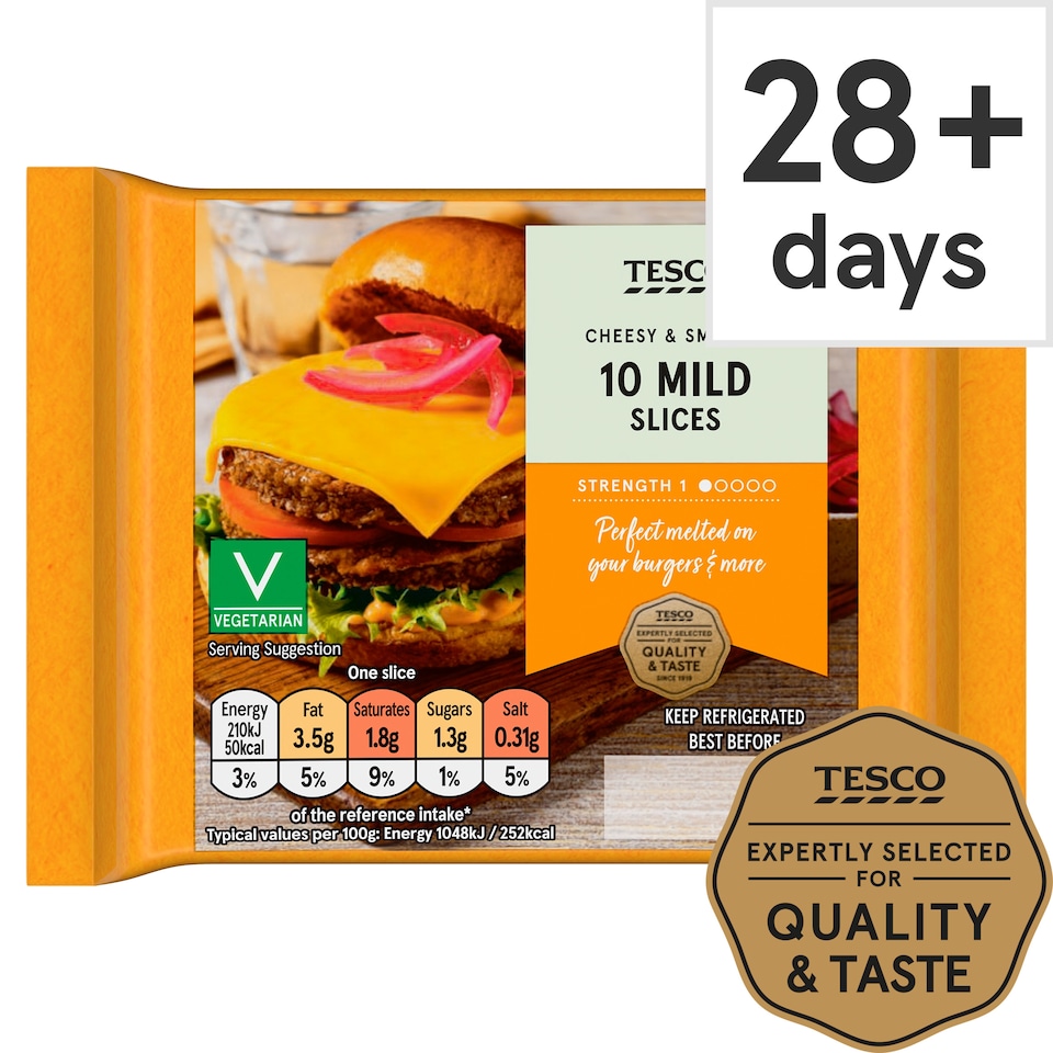 Tesco 10 Mild Cheese Slices 200G