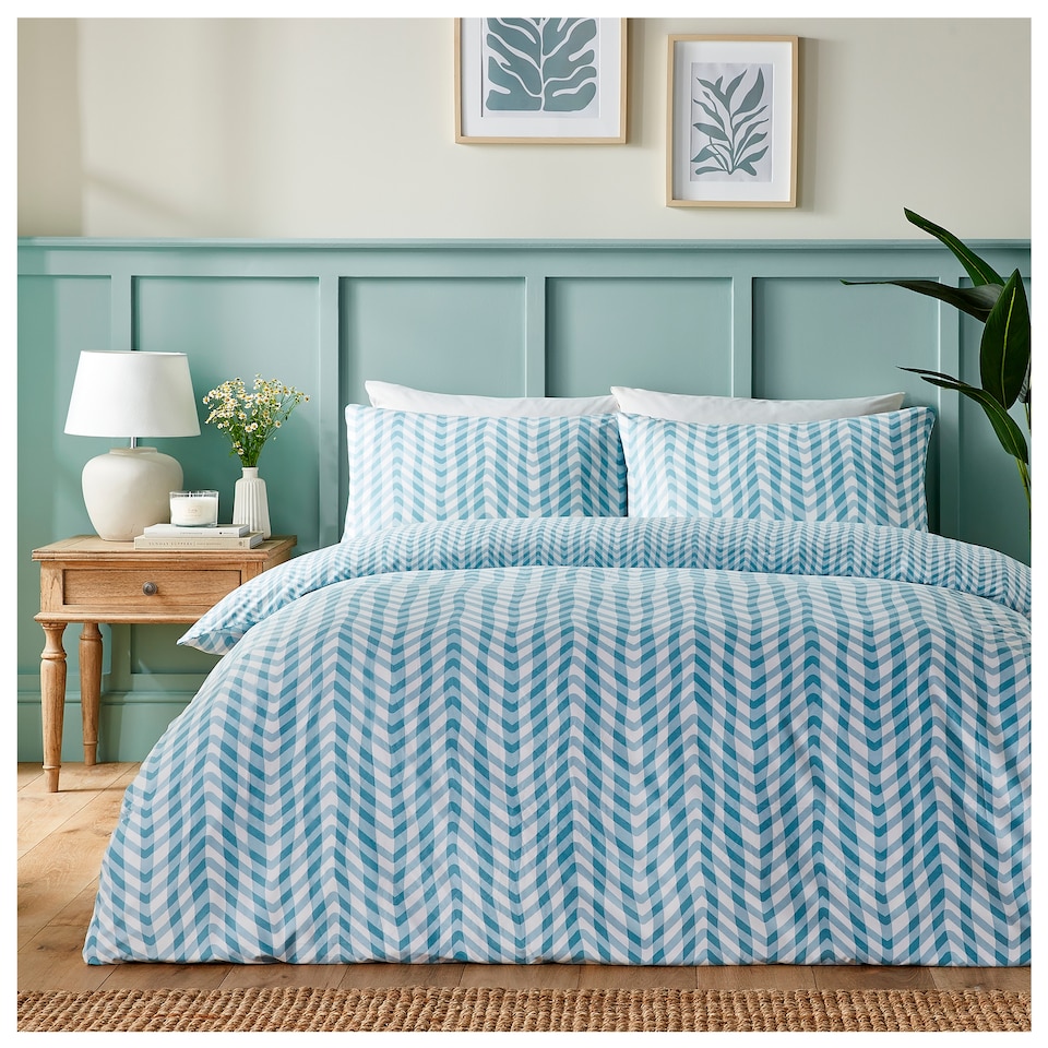 image 1 of SILENTNIGHT SUPERSOFT LOOSE HERRINGBONE DUVET SET KING