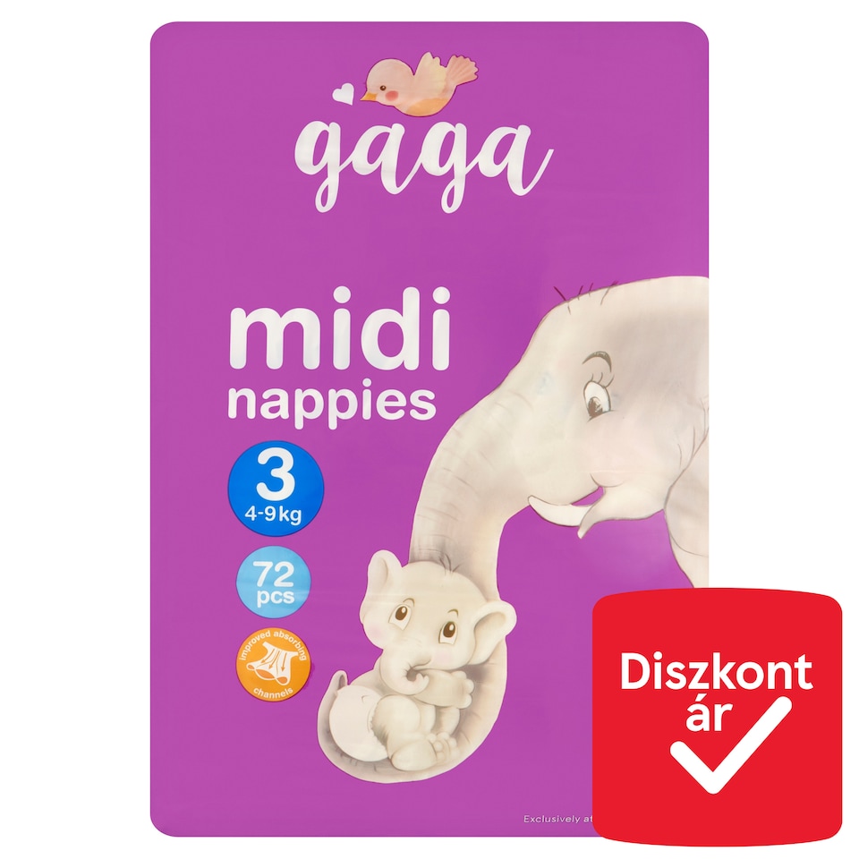Gaga 3 Midi 4-9 kg pelenka 72 db  1. kép