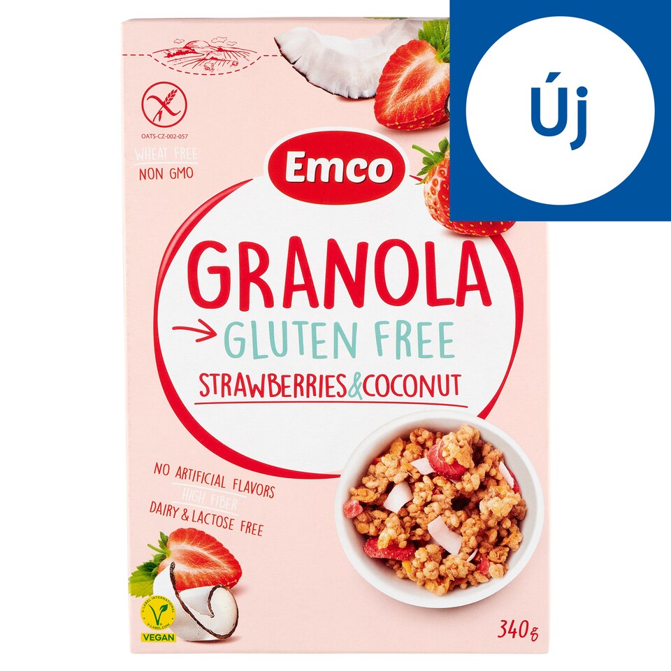 Emco gluténmentes granola eperrel és kókusszal 340 g