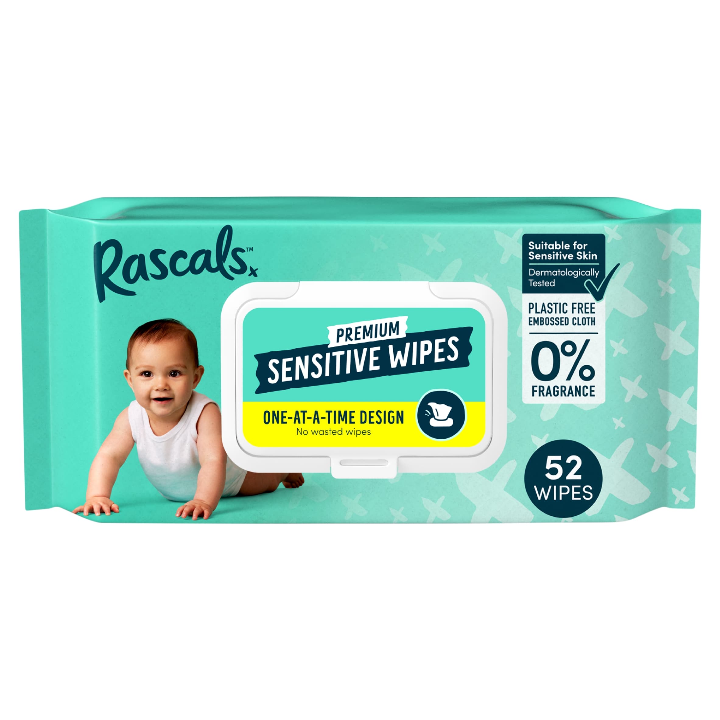Rascals Premium Sensitive Baby Wipes 52 Pack