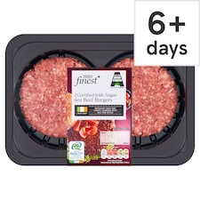 Tesco Finest 2 Irish Angus 6Oz Beef Burgers 340G