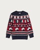 image 4 of F&F Boys Christmas Loading Print Jumper in Navy