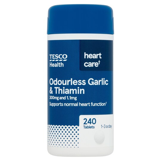 Tesco Odourless Garlic Vitamin B1 Food Supplement 240 Tablets Tesco