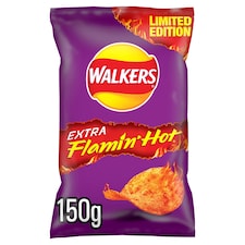 Walkers Extra Flamin Hot Sharing Bag Crisps 150g