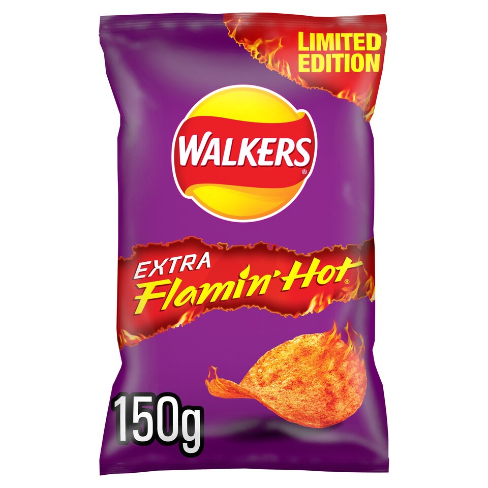 Walkers Extra Flamin Hot Sharing Bag Crisps 150g