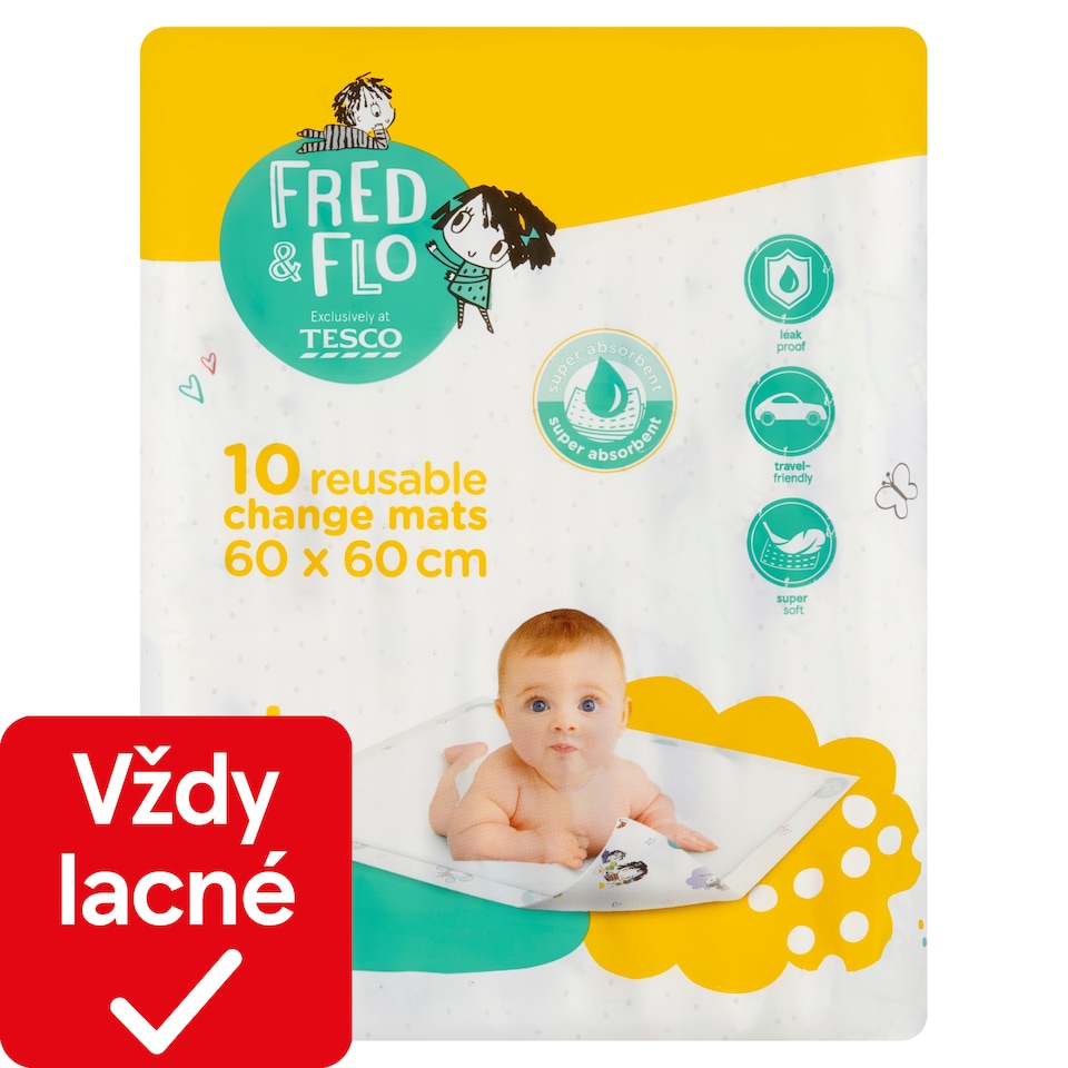obrázok 1 z Fred & Flo Prebaľovacie podložky 60 x 60 cm 10 ks