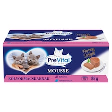 PreVital Mousse nedves macskaeledel, macskatáp kölyökmacskáknak pástétom konzerv 12 x 85 g