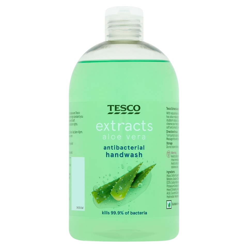 Tesco Extracts Aloe Vera Antibacterial Handwash 500Ml