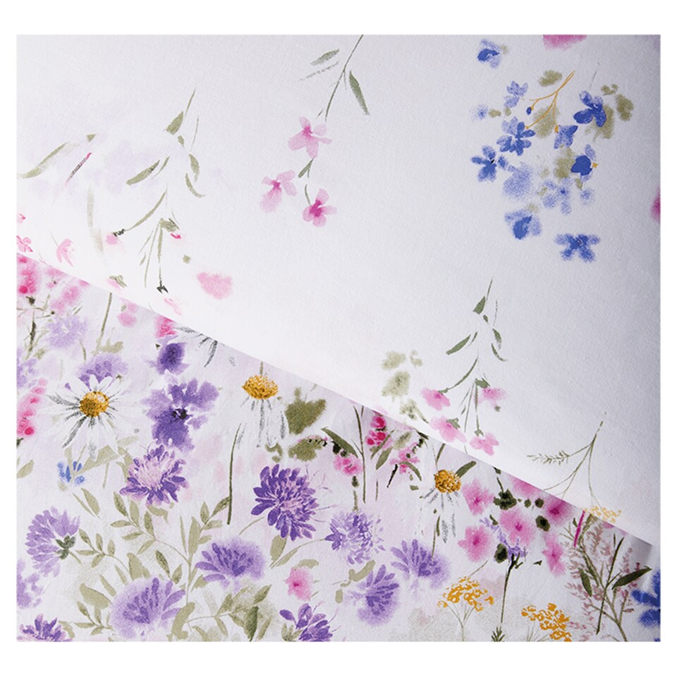 image 1 of Tesco WWF Watercolour Floral Duvet Set King
