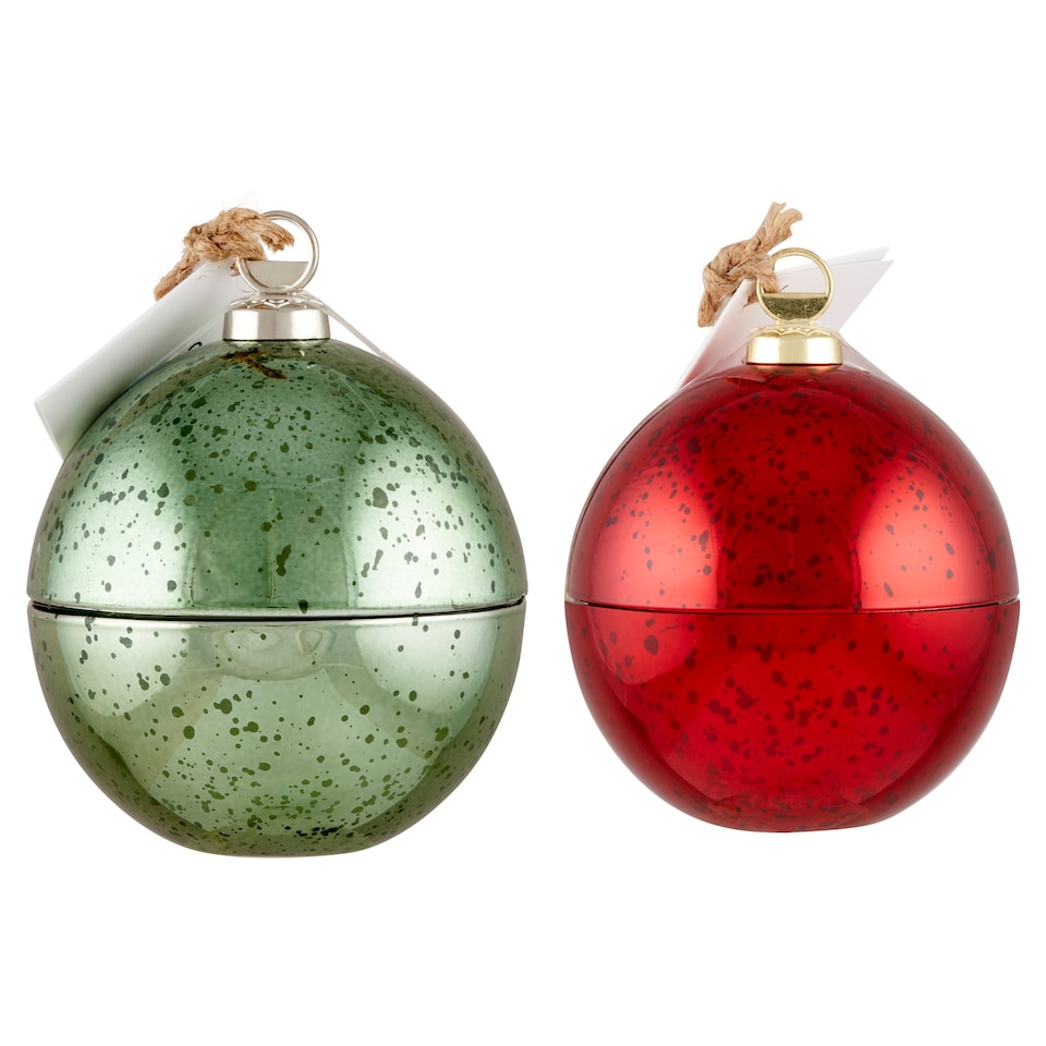 Candle in Metallic Spherical Holder