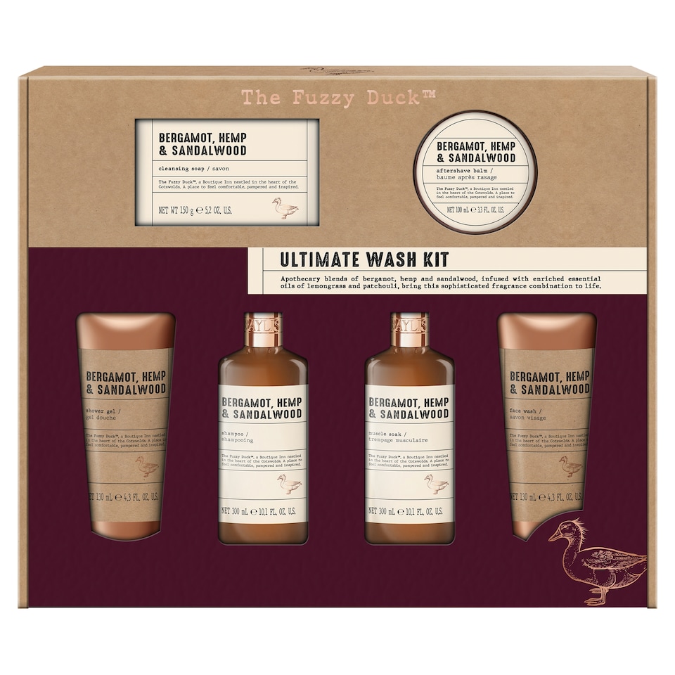 image 1 of Baylis & Harding The Fuzzy Duck Bergamot, Hemp & Sandalwood Men's Ultimate Wash Kit Gift Set