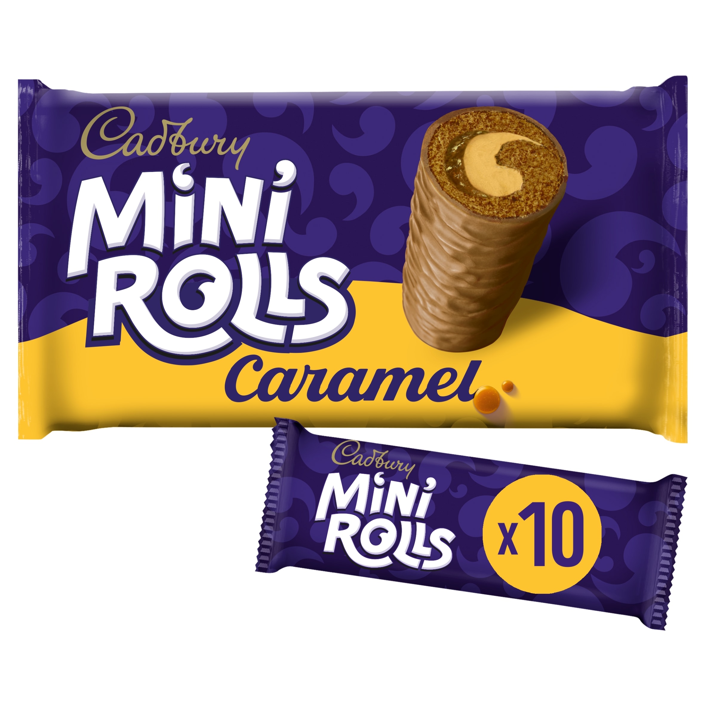 Cadbury Milk Chocolate Caramel Mini Rolls Cakes 10 pack
