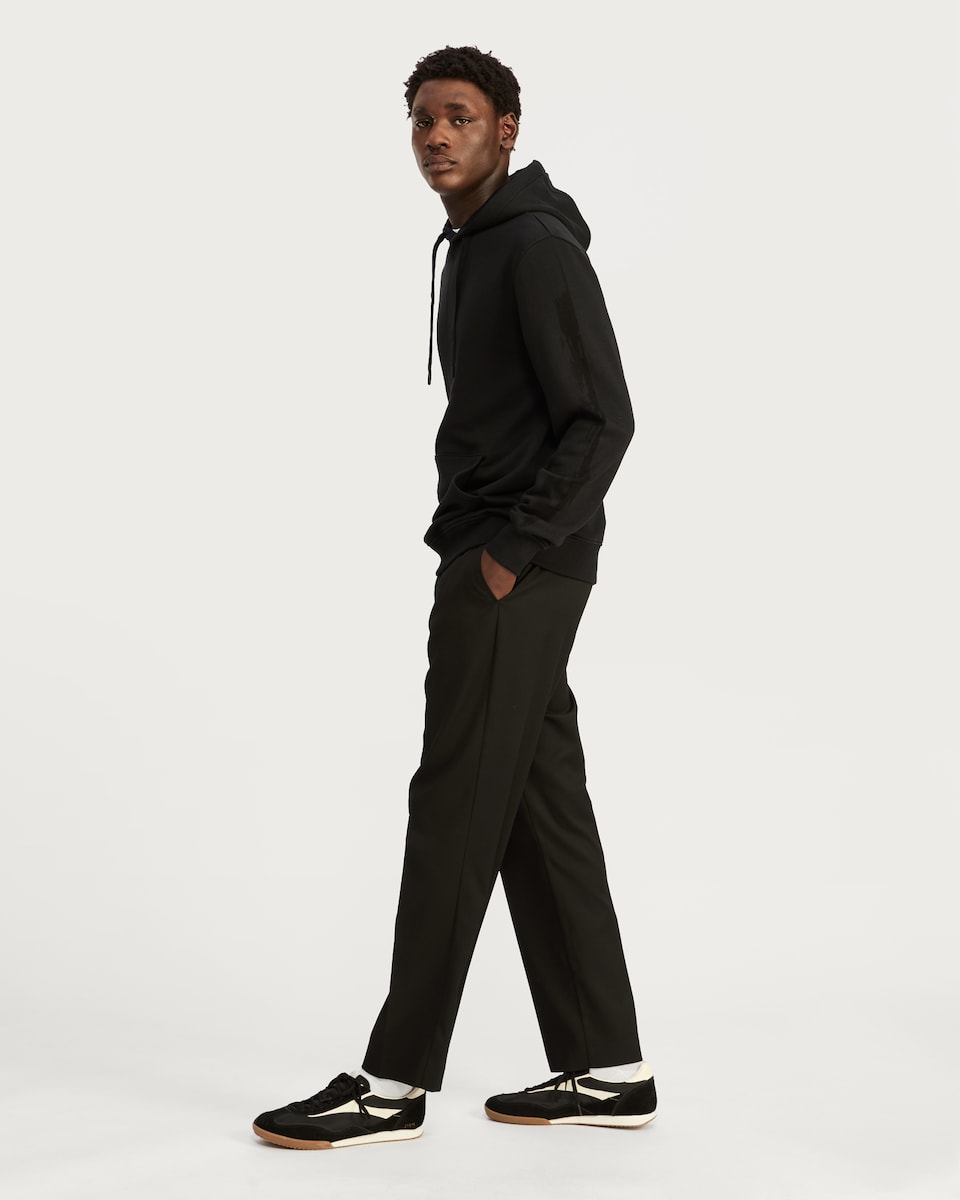 image 1 of F&F Regular Fit Cotton Rich Drawstring Hoodie in Black