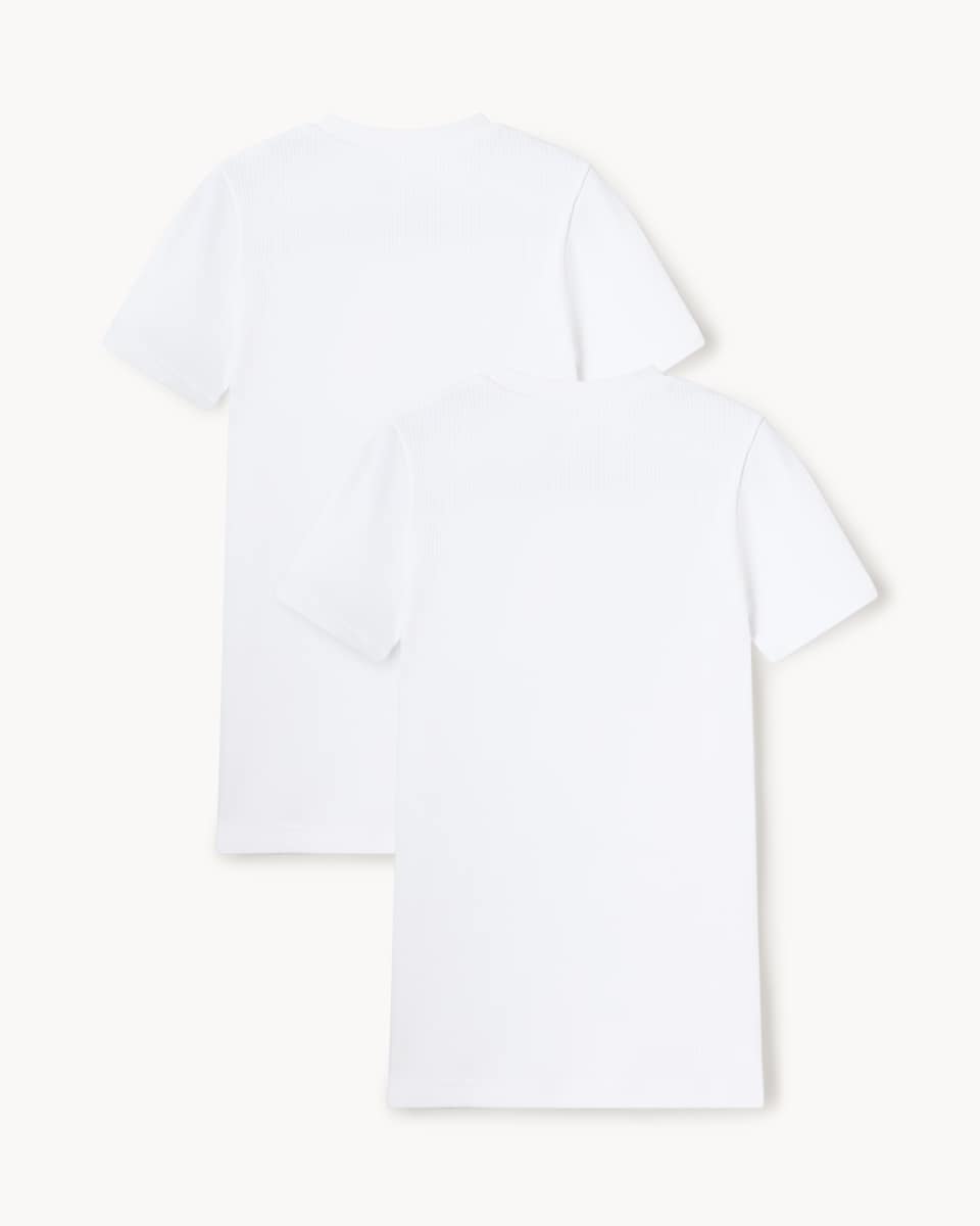 image 1 of F&F Boys 2-Pack WARMPLUS™ Medium Warmth Thermal Tops in White