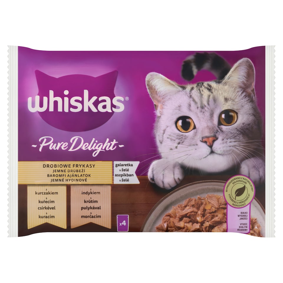 image 1 of Whiskas Pure Delight Complete Wet Food for Adult Cats 4 x 85 g (340 g)