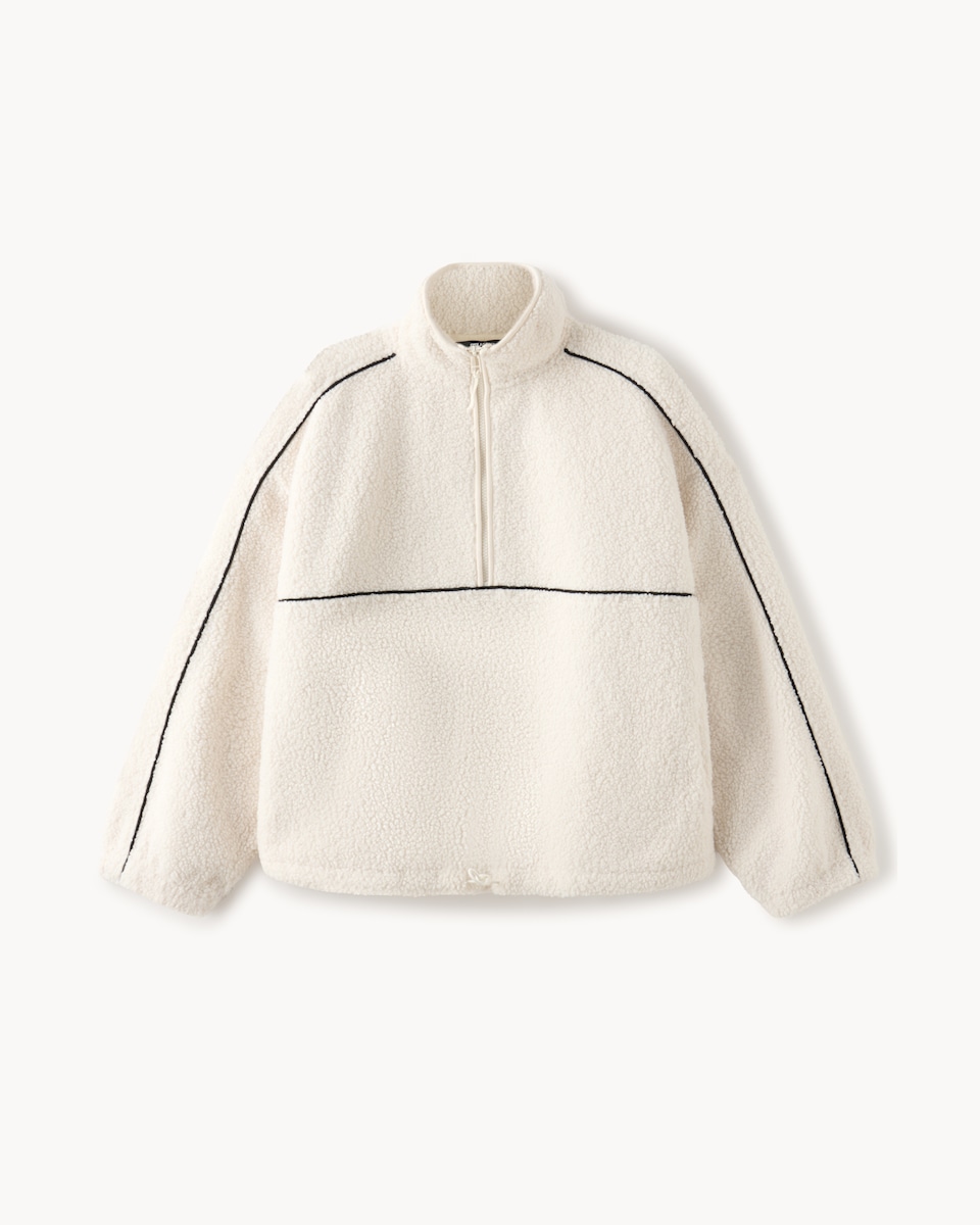 image 1 of F&F Active OUTDOOR Fleece Half Zip Jacket in Cream