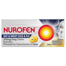 Nurofen Day & Night Cold & Flu Ibuprofen Tablets 16s