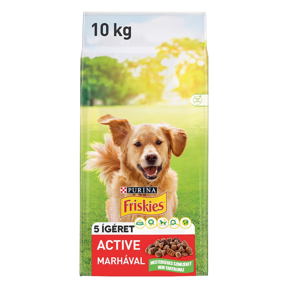 Purina Friskies Active marhával száraz kutyaeledel 10 kg