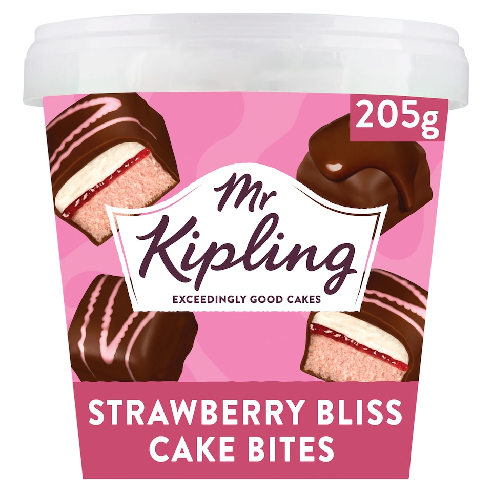 image 1 of Mr Kipling Chocolate Strawberry Mini Cake Bites 205g