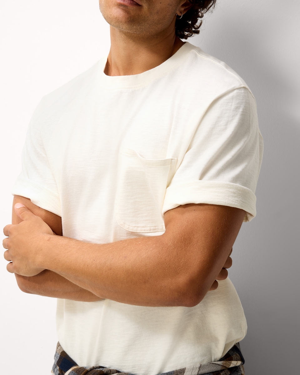 image 1 of RDA Pure Cotton Short Sleeved T-Shirt in Cream