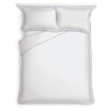F&F Home Scalloped Edge Blue Duvet Set Double 