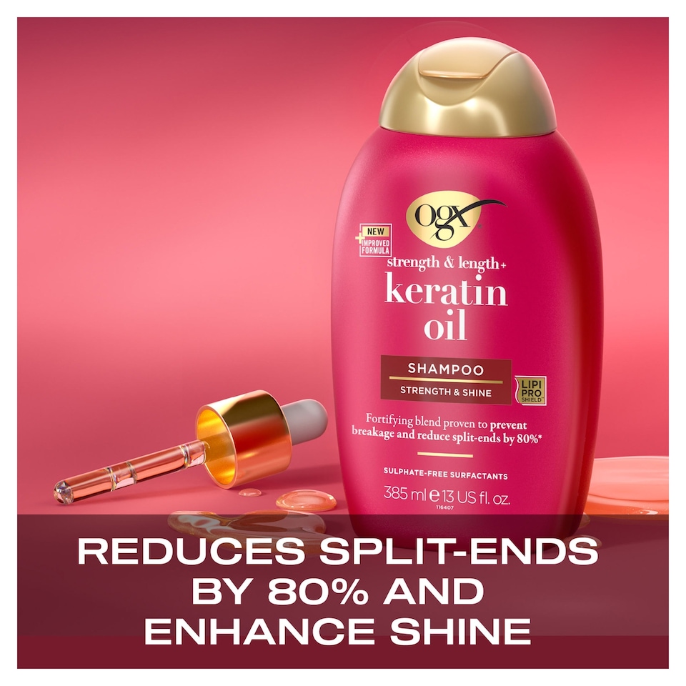 image 1 of OGX Anti-Breakage Keratin Shampoo for Dry Hair 385ml