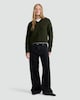 image 1 of F&F Cable Knit V Neck Jumper with Wool in Khaki