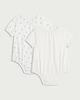 image 2 of F&F Baby 2-Pack Cotton Rich Short Sleeved Bodysuits in White