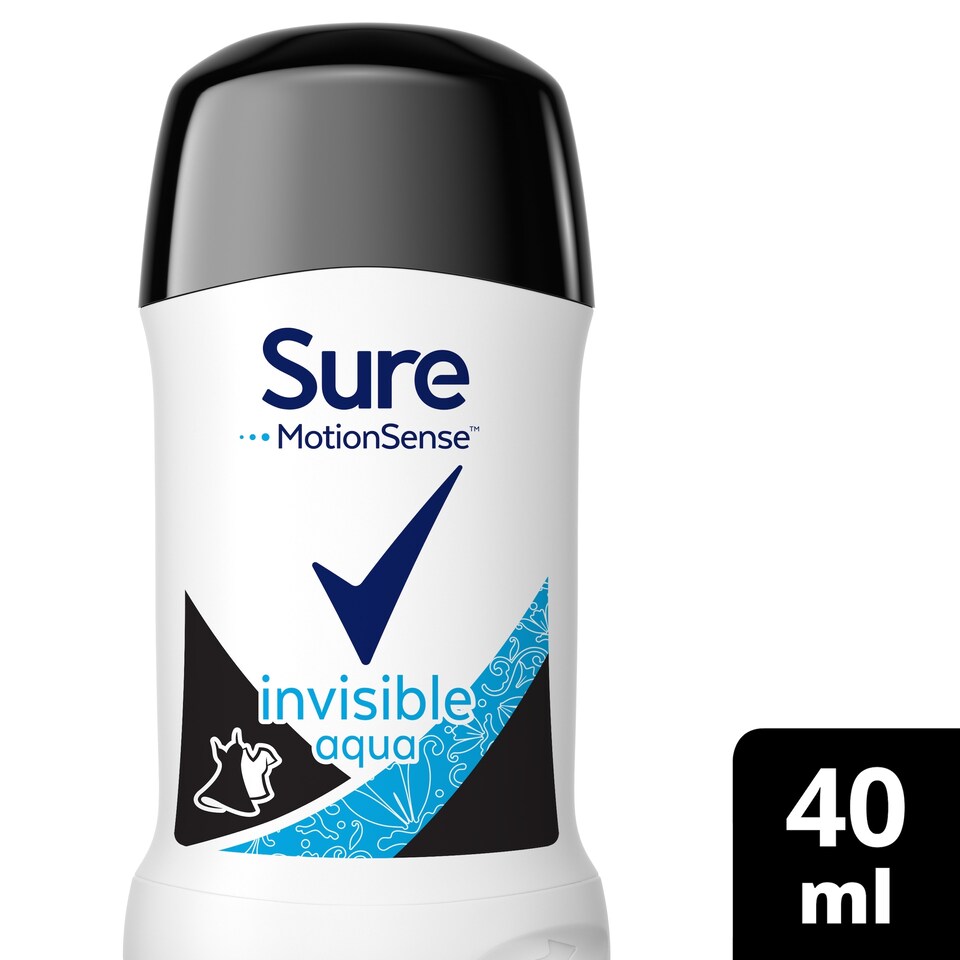 image 1 of Sure Invisible Aqua Stick Antiperspirant Deodorant 40ml