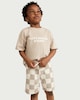 image 2 of F&F Boys 2-Piece Pure Cotton T-Shirt and Shorts Set in Cream