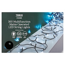 Tesco 300 Multifunction Bright White Christmas Tree Lights