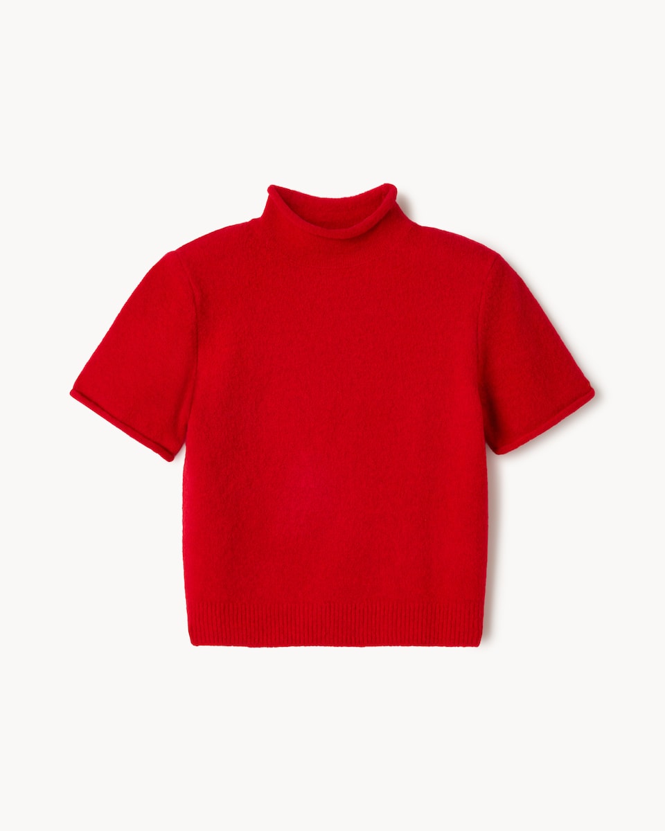 image 1 of F&F Turtle Neck Jumper with Wool in Red