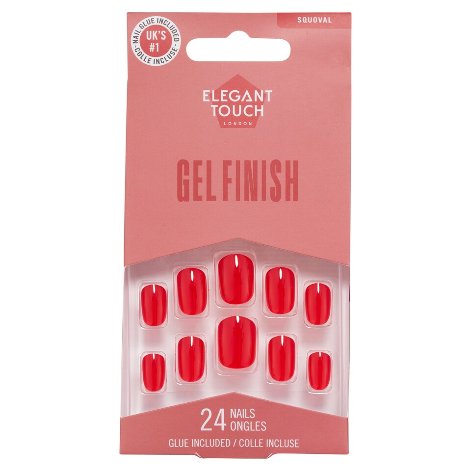 Elegant Touch London Nails - Pillarbox Red 24 Pack