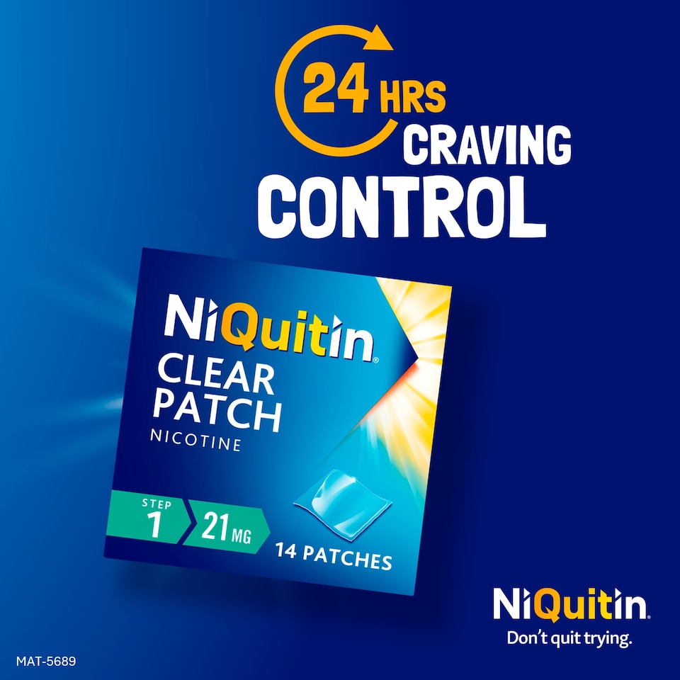 image 1 of NiQuitin Clear Patch Stop Smoking Aid 21mg Nicotine Patches 14s