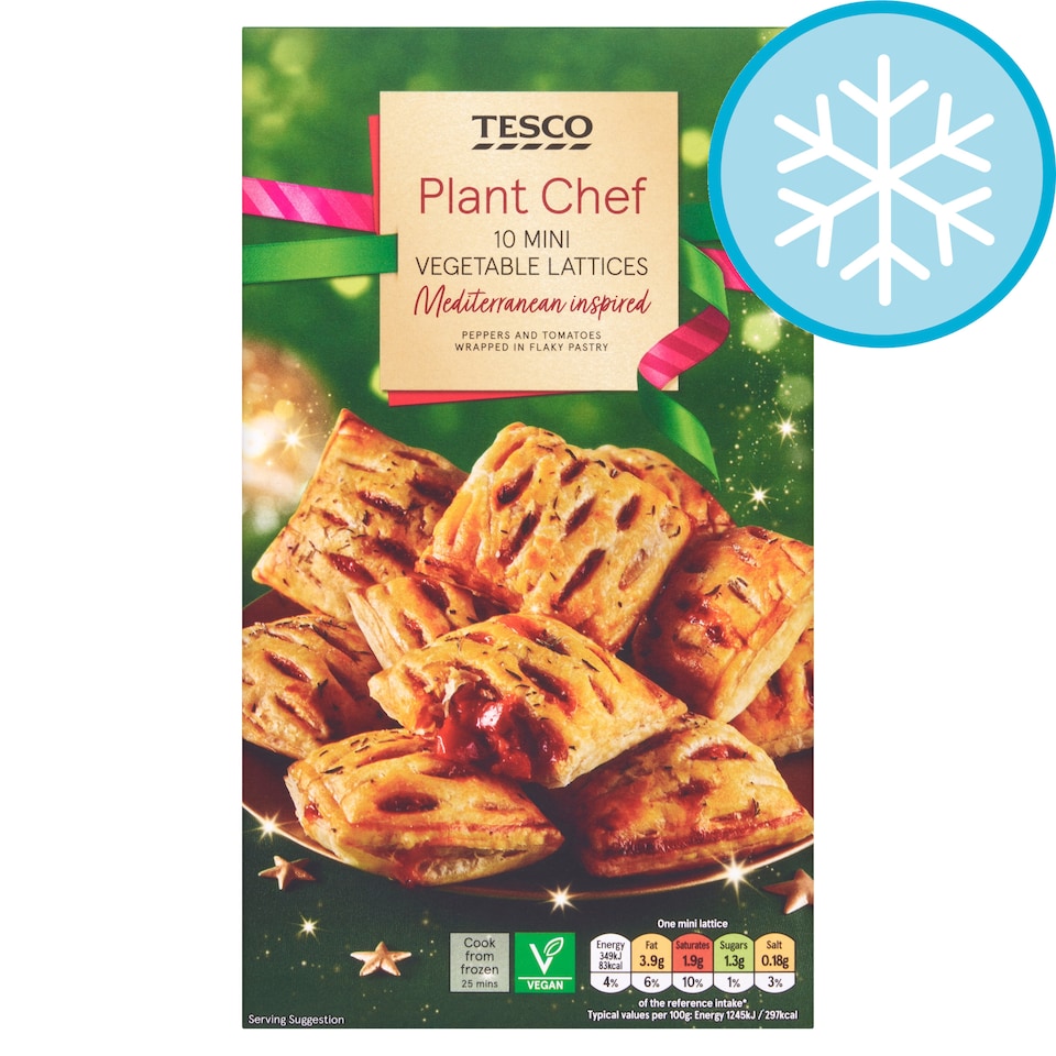 Tesco Plant Chef 10 Mini Vegetable Lattices - Mediterranean Inspired 300g
