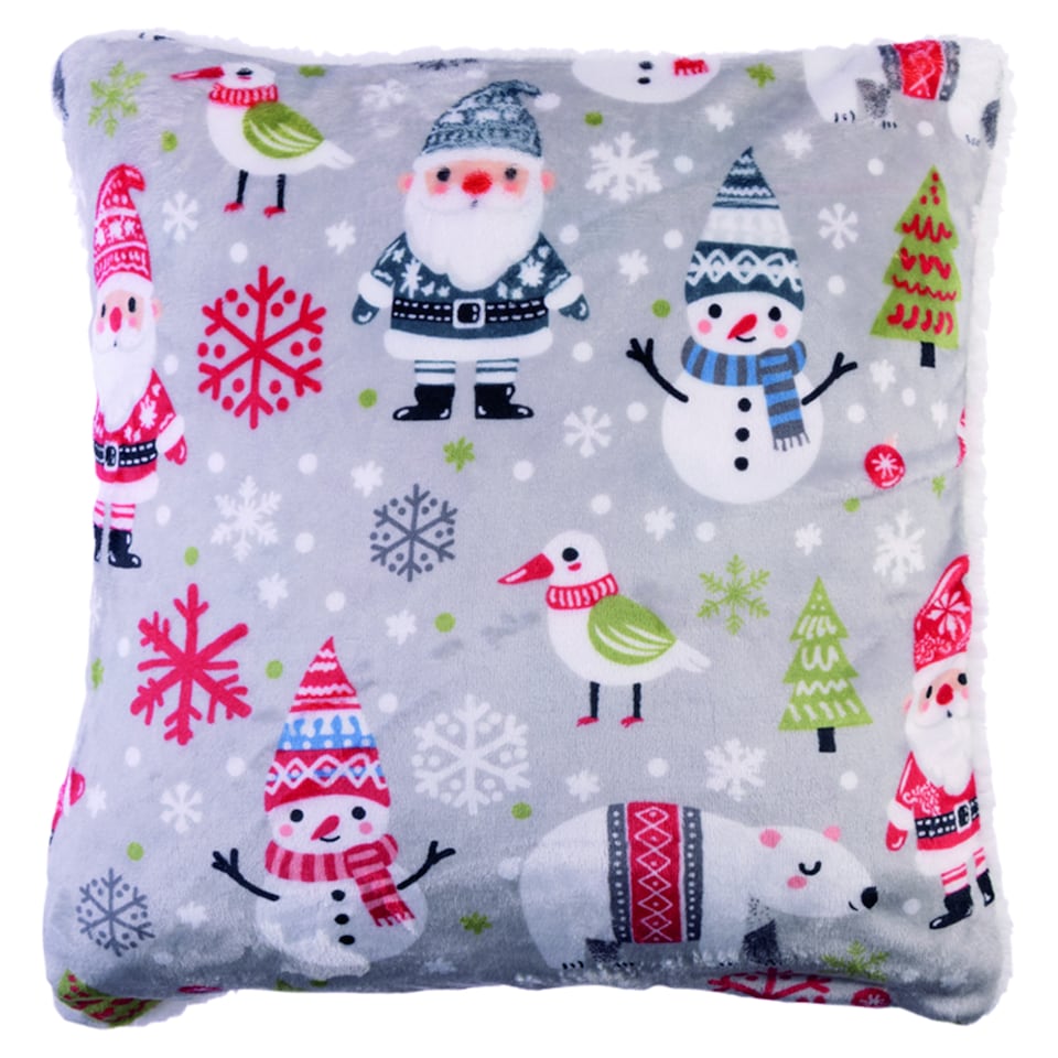 image 1 of Microflannel & Sherpa Blanket + Cushion Set Snow