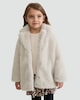 image 2 of F&F Girls Faux Fur Coat in Cream