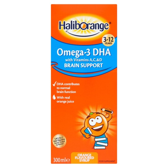 Haliborange Omega3 Dha Orange Flavoured Syrup 300Ml Tesco Groceries
