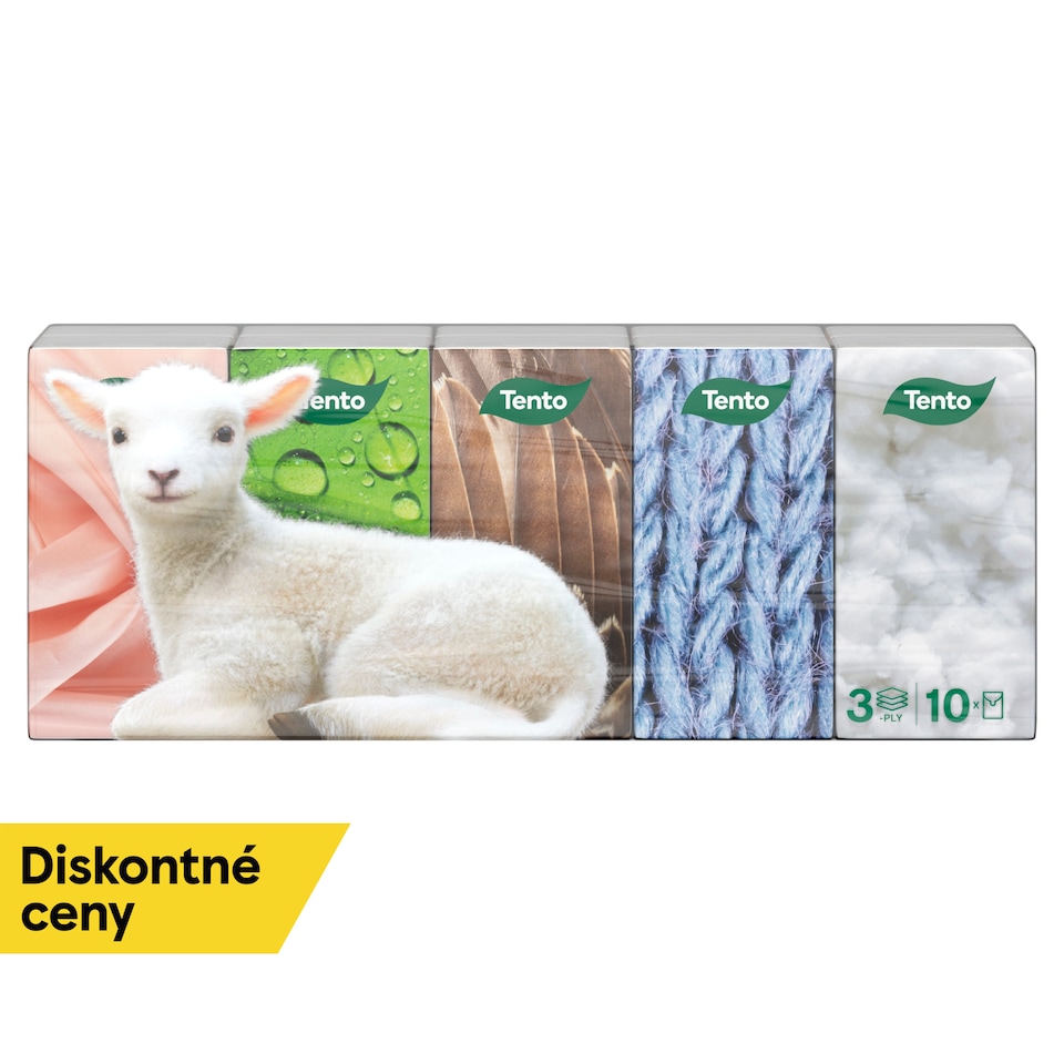 obrázok 1 z Tento Natural Softness Papierové vreckovky 3-vrstvový 10 x 10 ks
