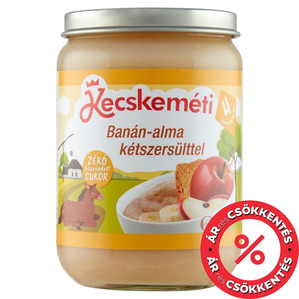 Kecskeméti banán-alma kétszersülttel bébidesszert 4 hónapos kortól 190 g