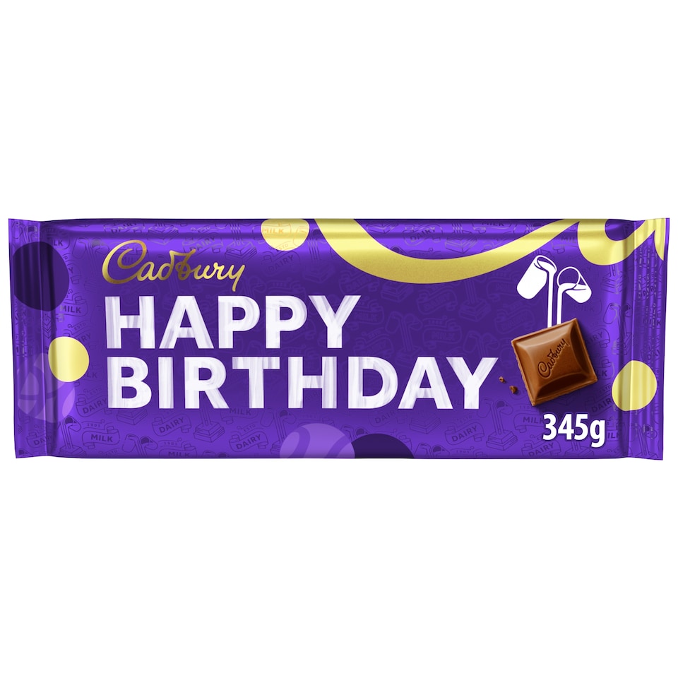 CADBURY DAIRY MILK HAPPY BIRTHDAY CHOCOLATE BAR 345G
