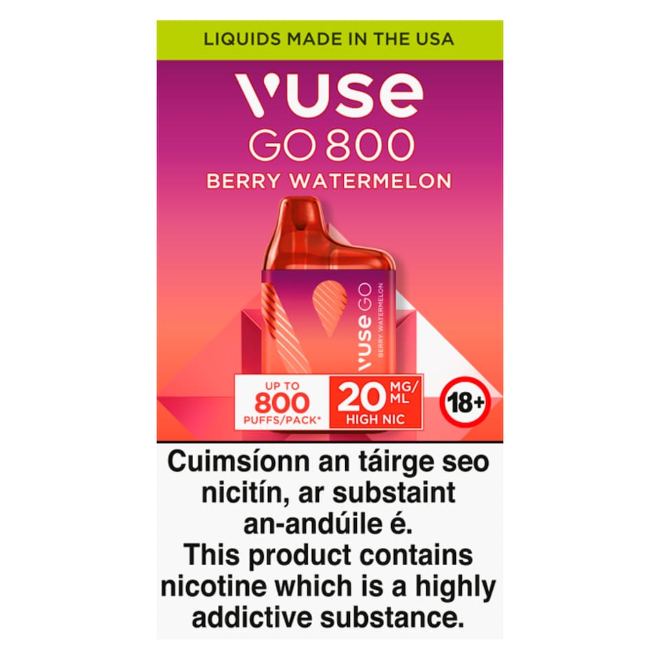 Vuse Go 800 Disposable Berry Watermelon Vape 20Mg/Ml