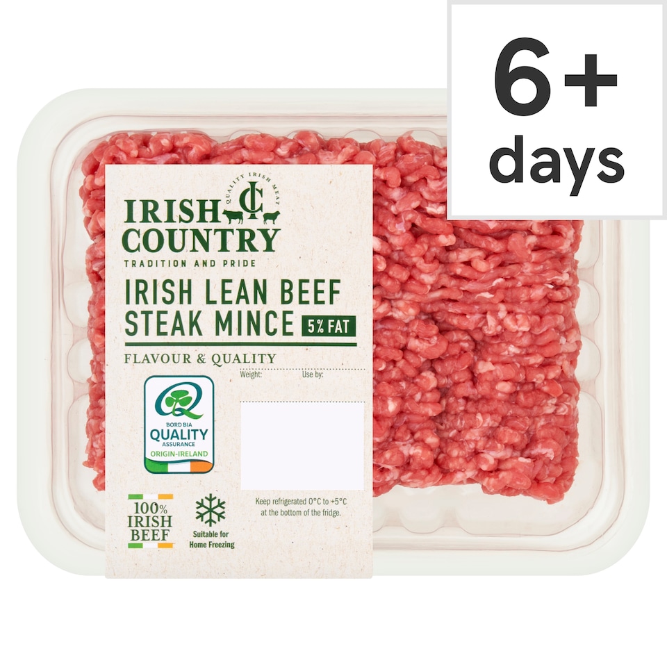IRISH COUNTRY IRISH LEAN BEEF STEAK MINCE 5%FAT 454g
