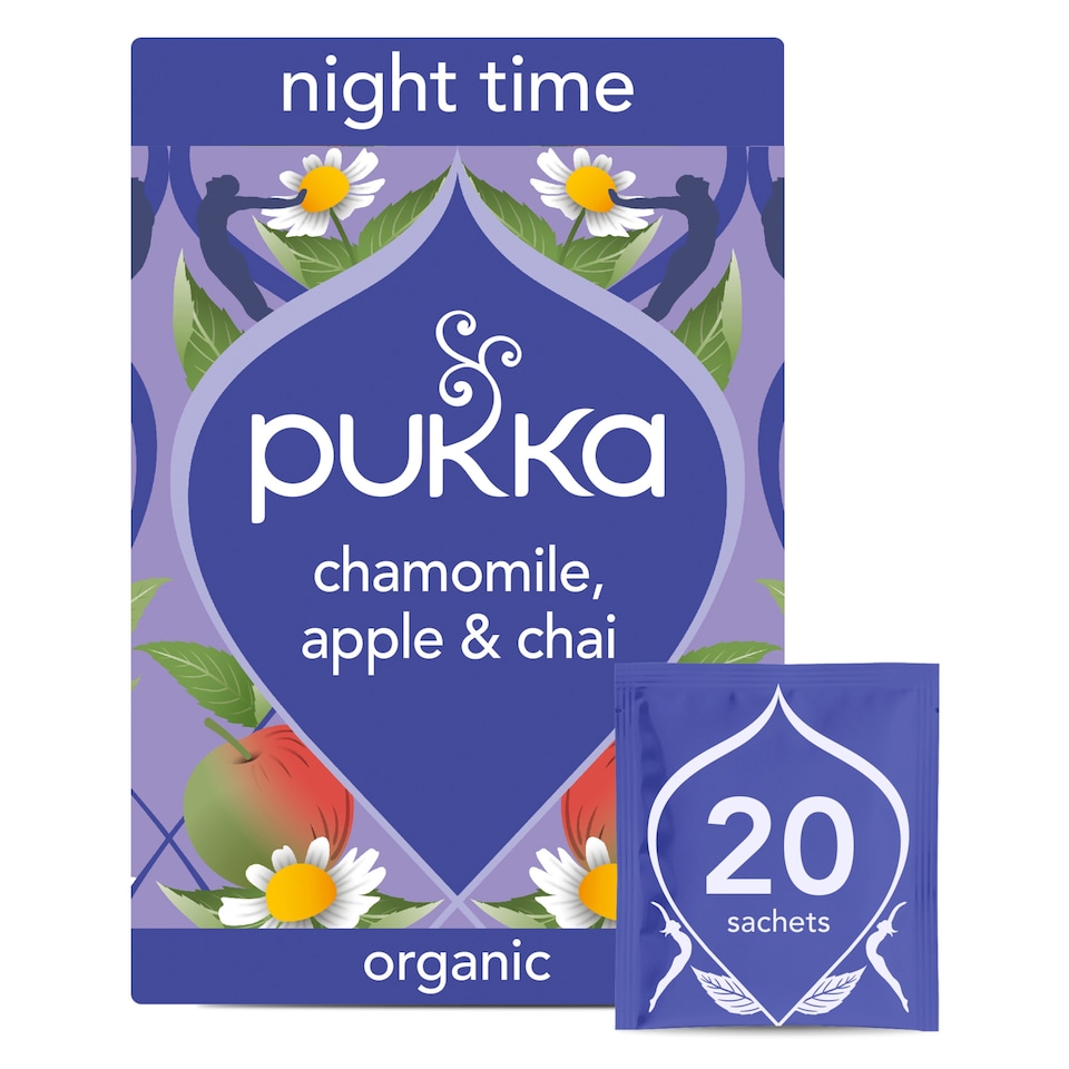 image 1 of Pukka Organic Night Time Apple Chai Herbal Tea With Chamomile 20 Sleep Tea Bags 36g