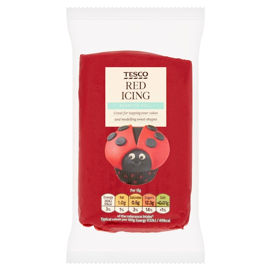 Tesco Ready To Roll Coloured Icing Red 250G Tesco Groceries