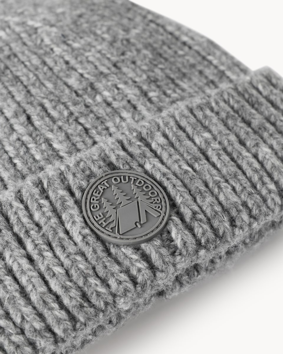 image 1 of F&F Boys Ribbed Knit Beanie in Grey