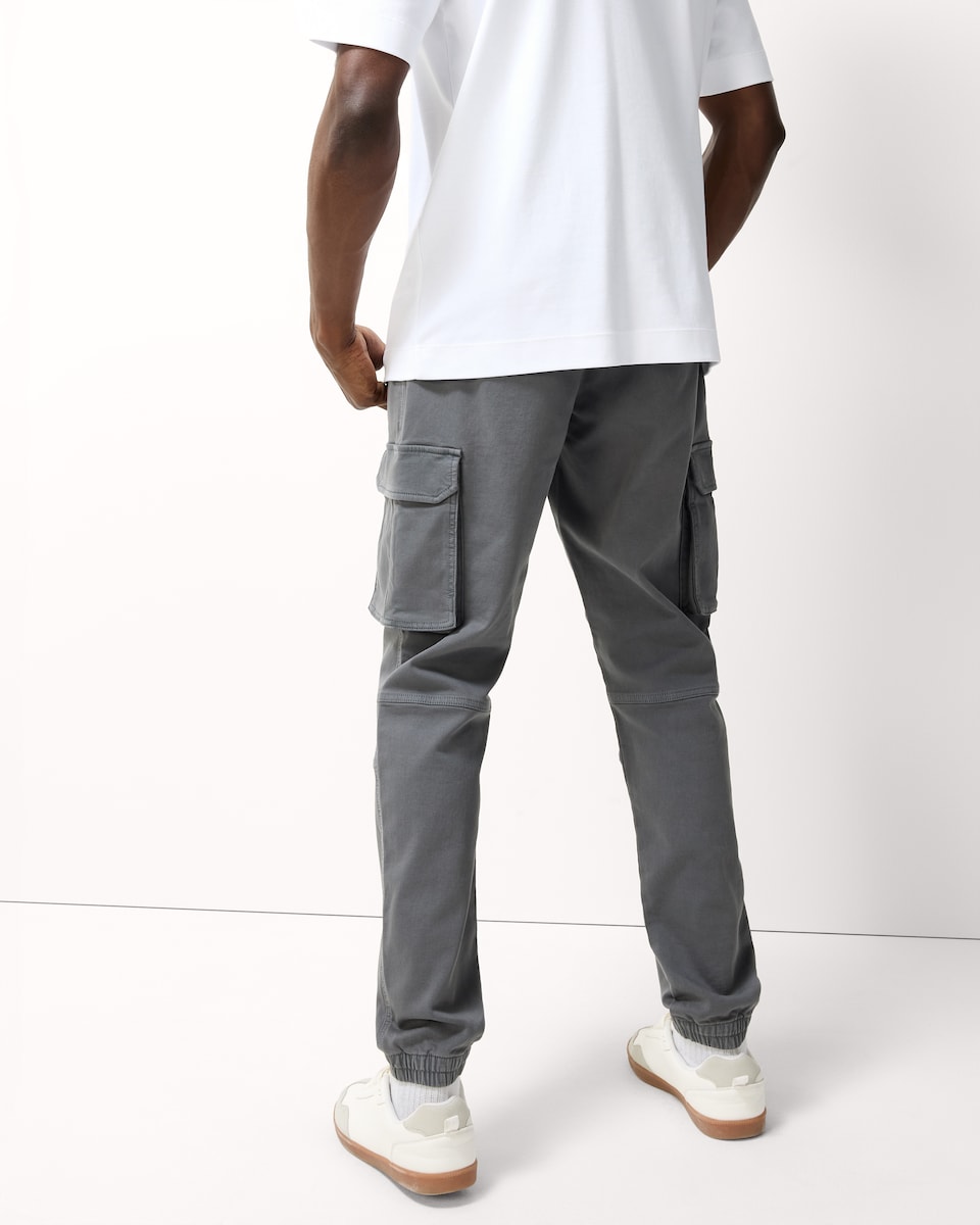 image 1 of F&F Cotton Rich Cuffed Cargo Trousers in Grey